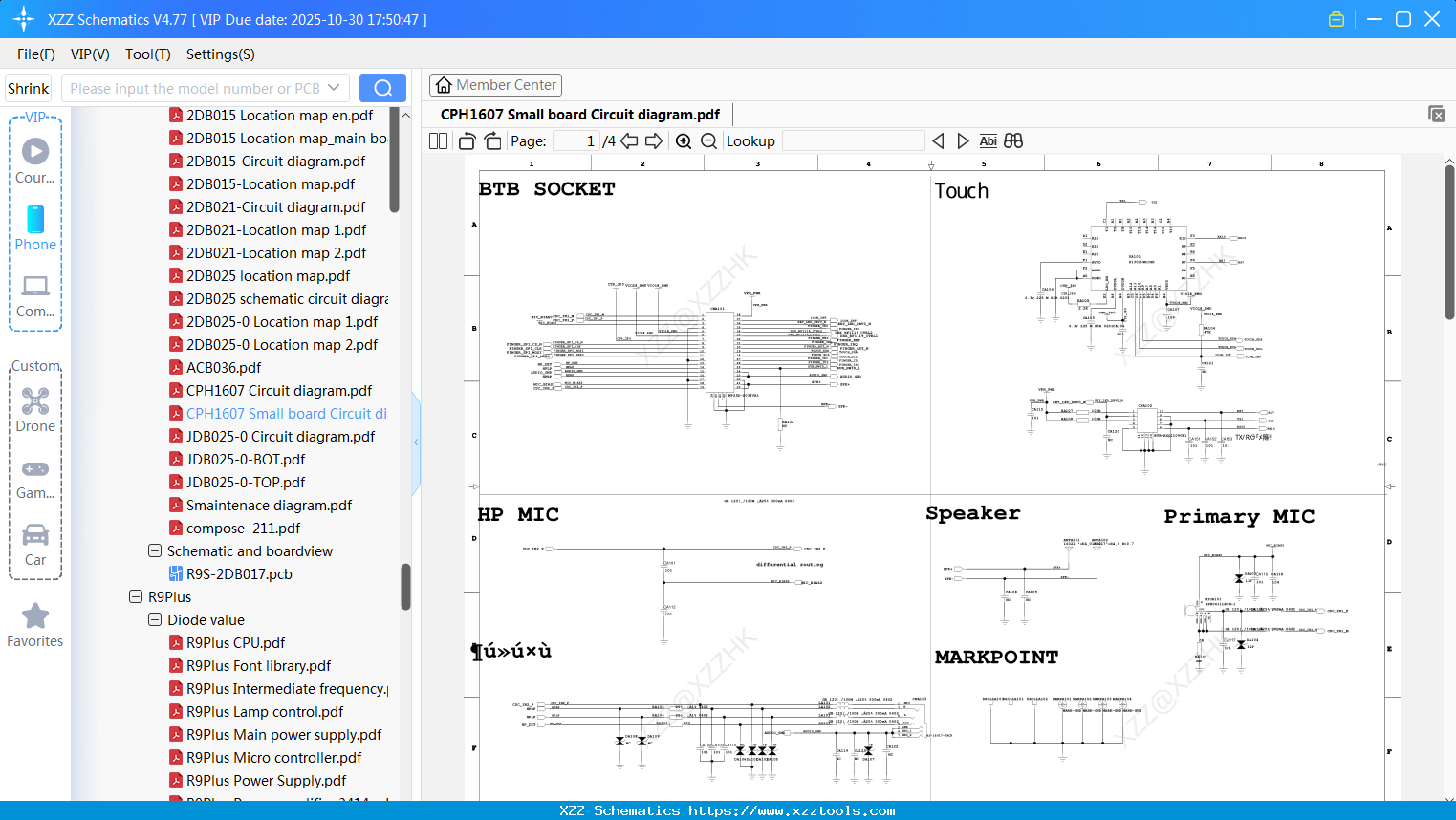 OPPO CPH1607 Small Board Circuit Diagram